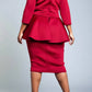 Viva Curvy - Handmade Blossomed Floral Accent Peplum Dress