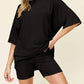 Double Take - Relaxed Vibes Textured Tee & Shorts Set