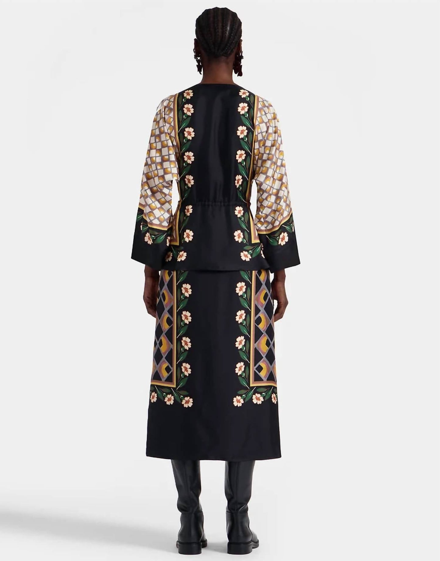 La Doublej - Apericena Silk Twill Dazed Placee Dress
