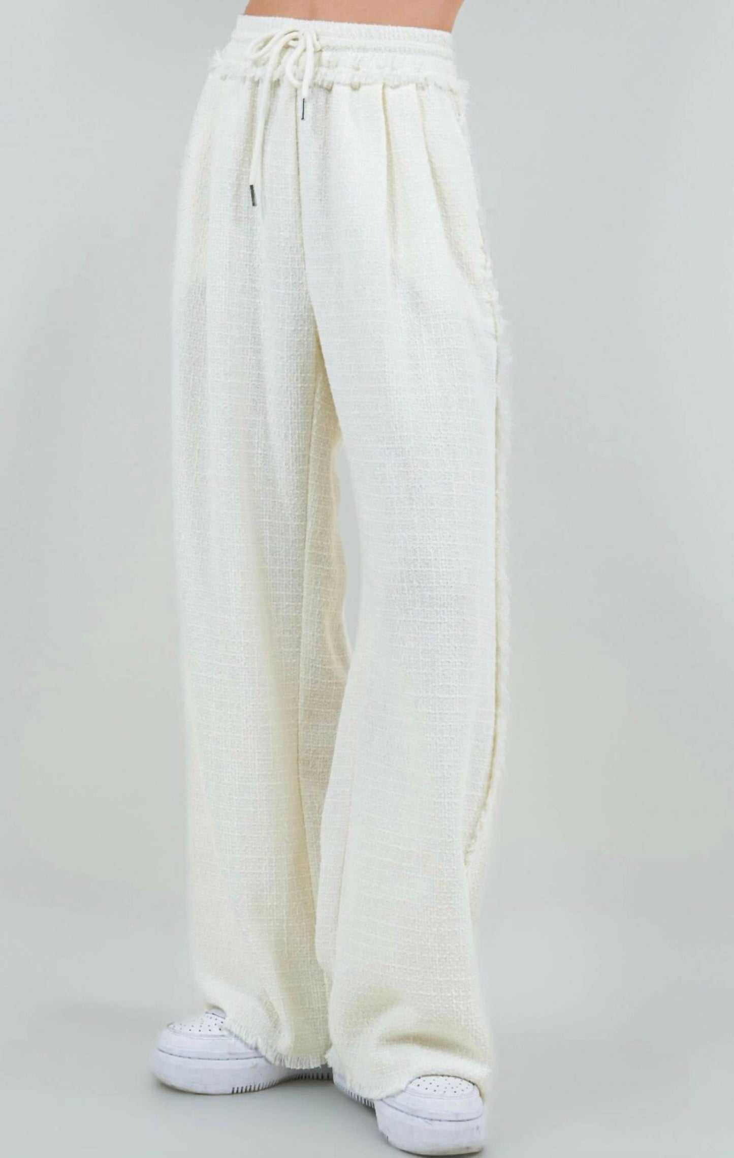Whiteroom+Cactus - Wide Drawstring Fringe Pants