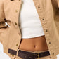 Blue Blush - Corduroy Collar Bomber Jacket
