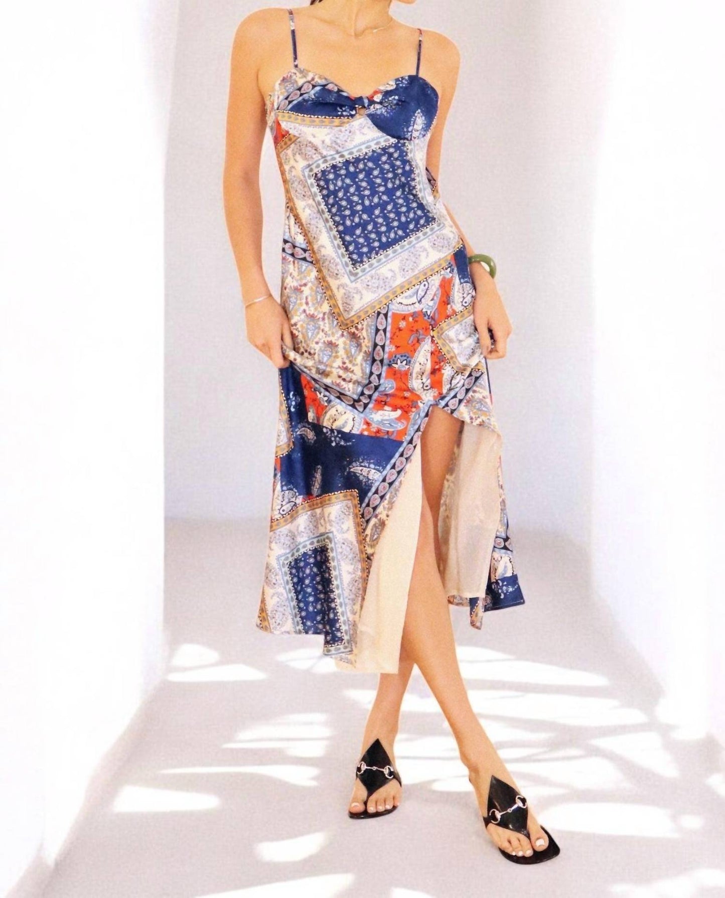 Bailey Rose - Paisley Patchwork Midi Dress