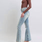 Judy Blue - Mid Rise Tinted Pin Tack Detail Flare Jeans