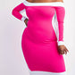 The Curve La - Plus Size Knit Color Block Midi Dress