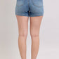 Judy Blue - High Waist Tummy Control Cool Denim Double Waistband Shorts