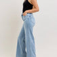 Judy Blue - Mid Rise Retro Fold-over Waistband Wide Leg Jeans