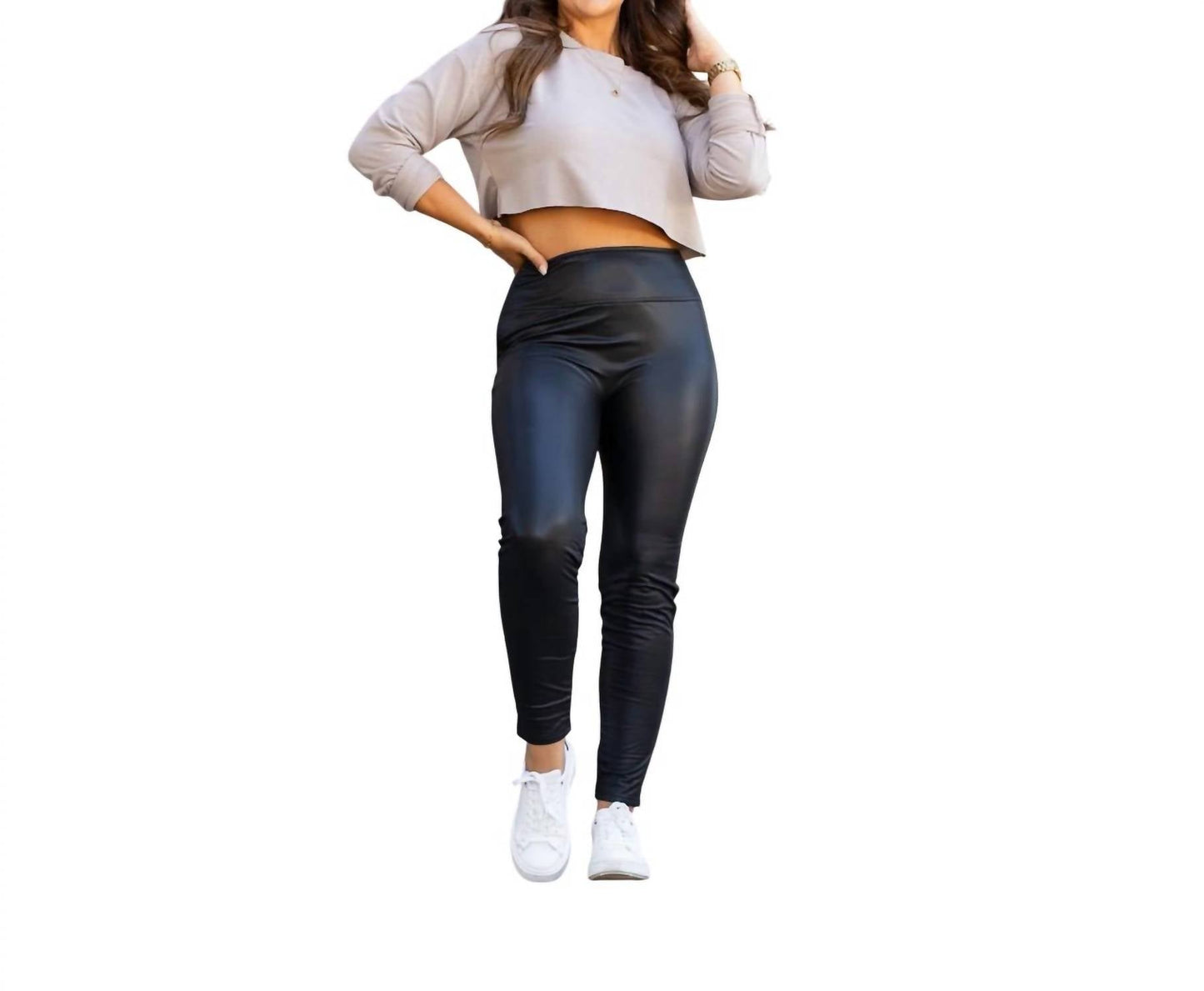 Julia Rose - The Farrah High-Waisted Faux Leather Leggings