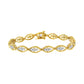 10K Yellow Gold Plated .925 Sterling Silver 1 cttw Prong Set Round-Cut Diamond Link Bracelet (J-K Color, I1-I2 Clarity) - 7.25"