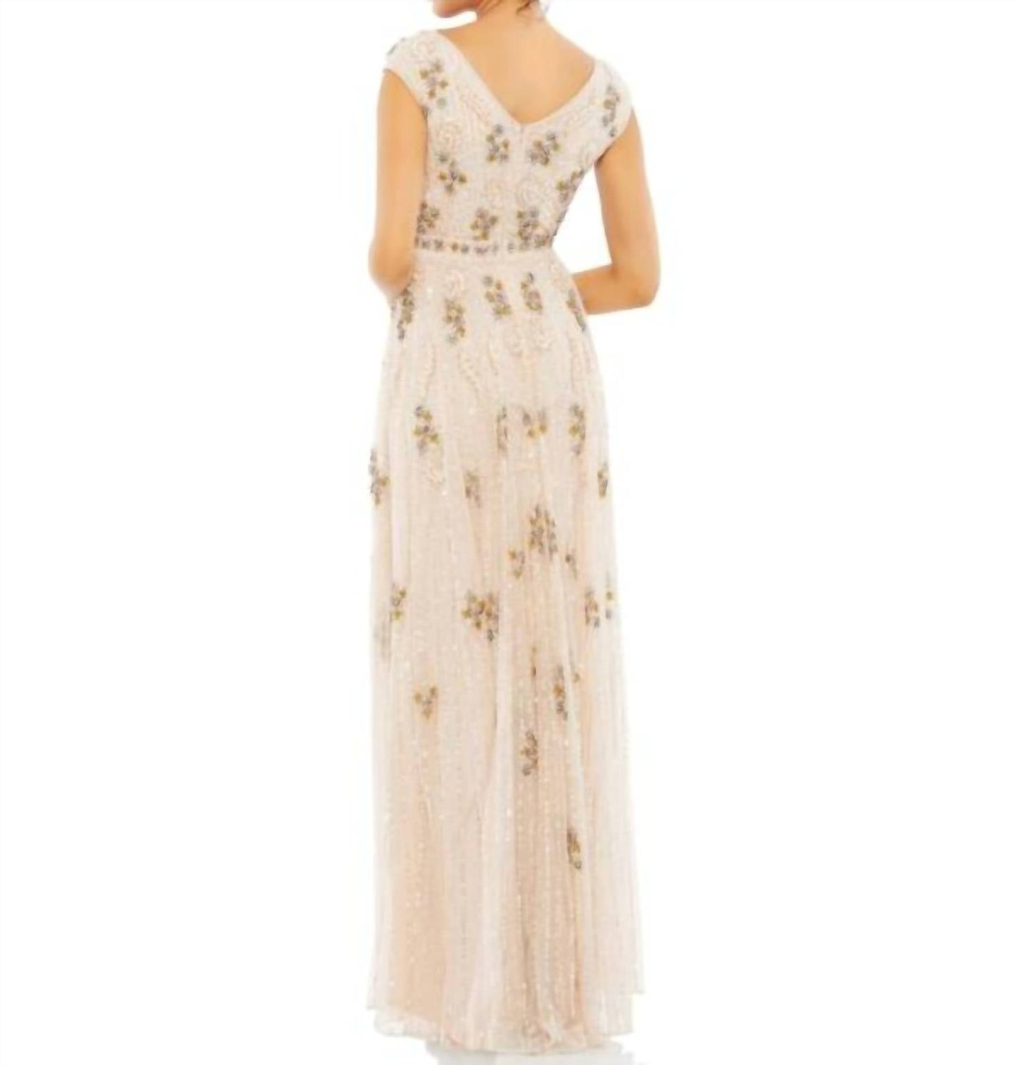Mac Duggal - Cap Sleeve Embellished Dress