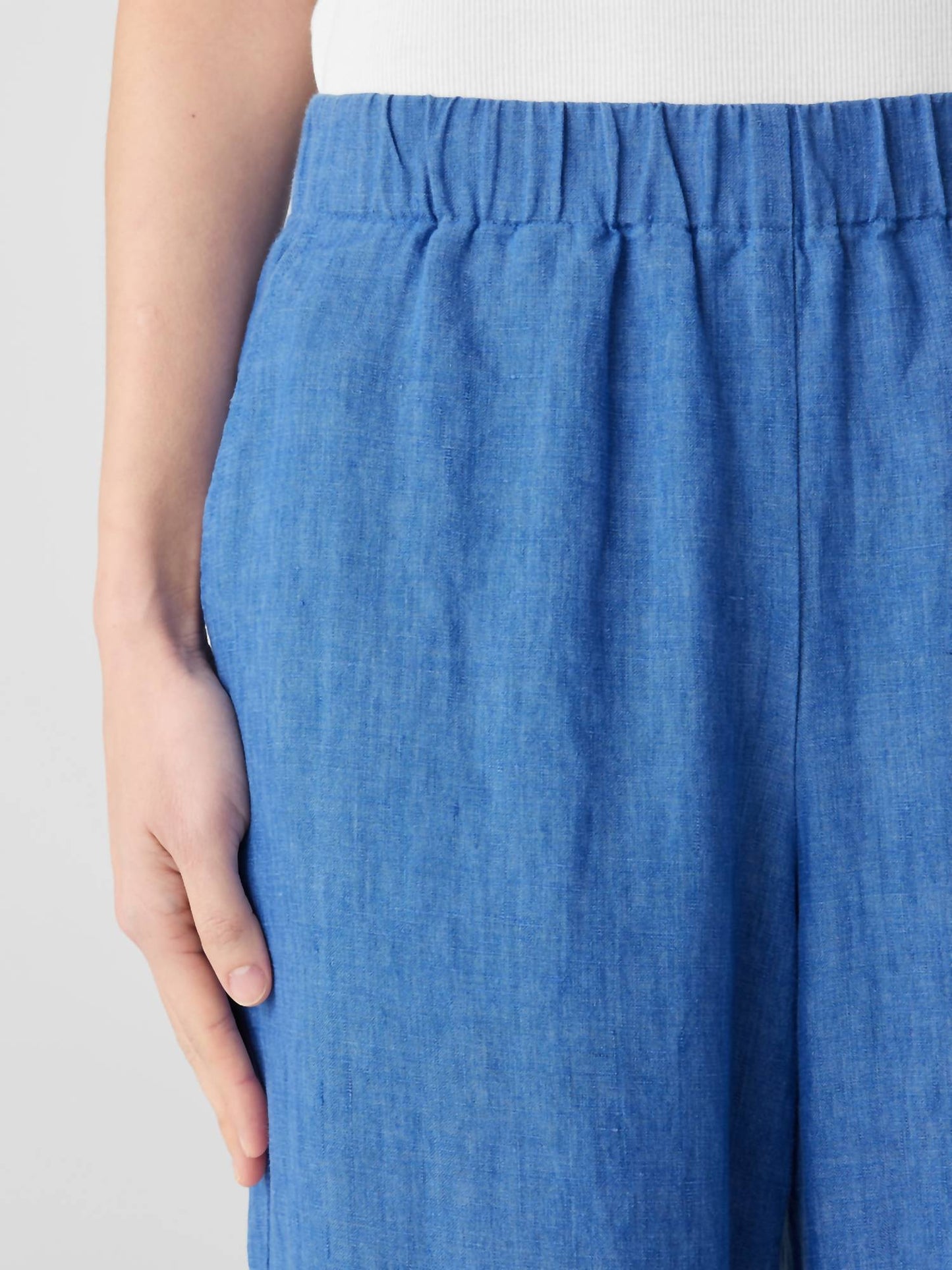 Eileen Fisher - वॉश्ड ऑर्गेनिक लिनन डेलेवे वाइड-लेग पैंट