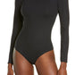 SPANX Suit Yourself Long Sleeve Mock Neck Bodysuit - Black