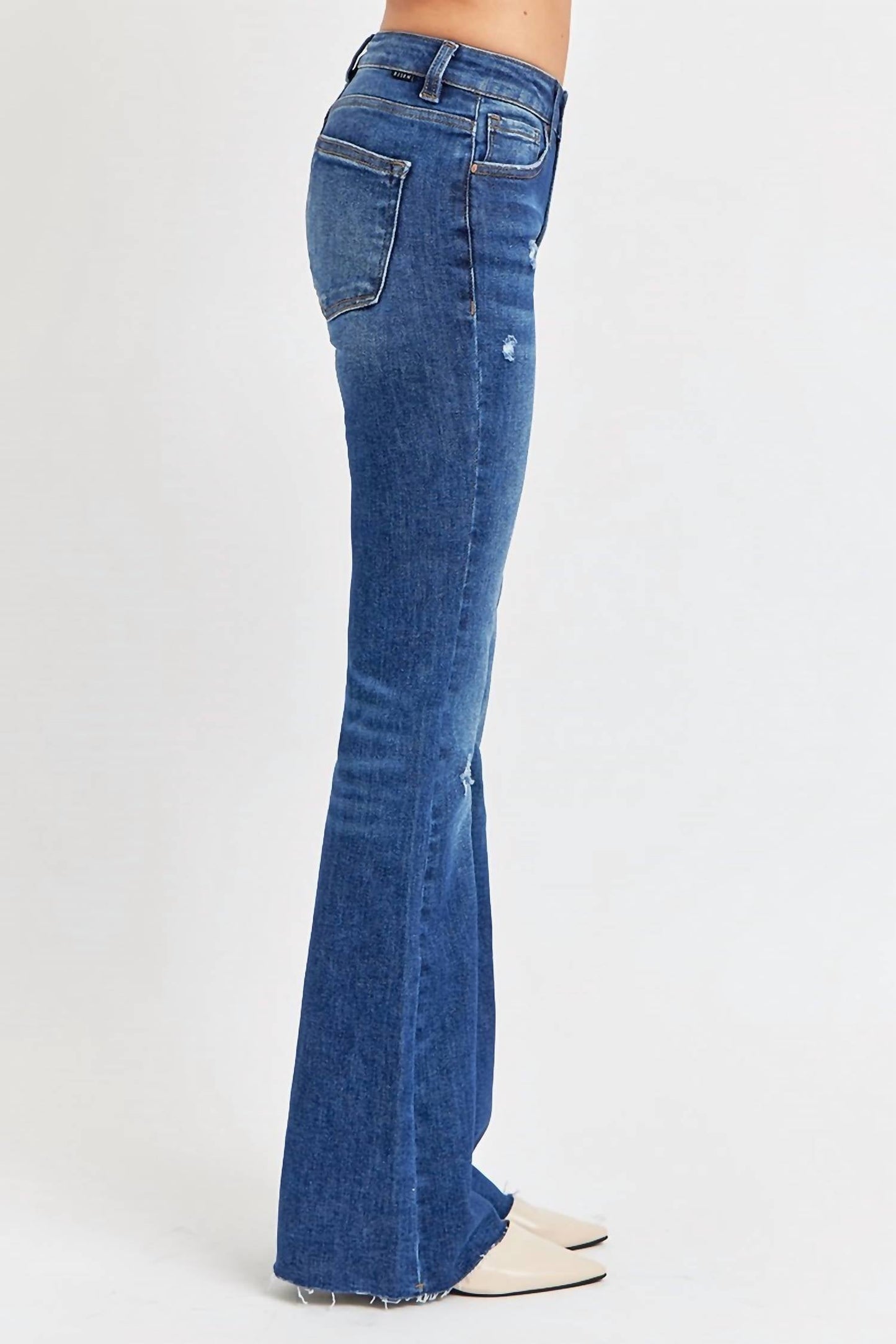 Risen - Mid-Rise Flare Long Jeans