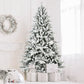 6ft Snow-Flocked Pre-Lit Christmas Tree with 1100 PE+PVC Tips