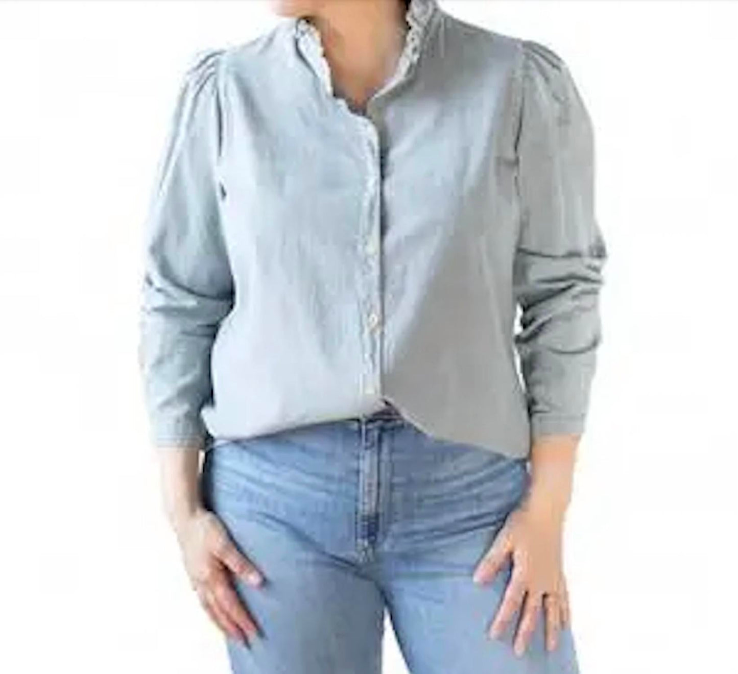 एक शर्ट चीज़ - पेगी डेनिम बटन डाउन शर्ट