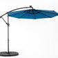 10ft Solar LED Offset Hanging Market Patio Umbrella in Dark Blue
