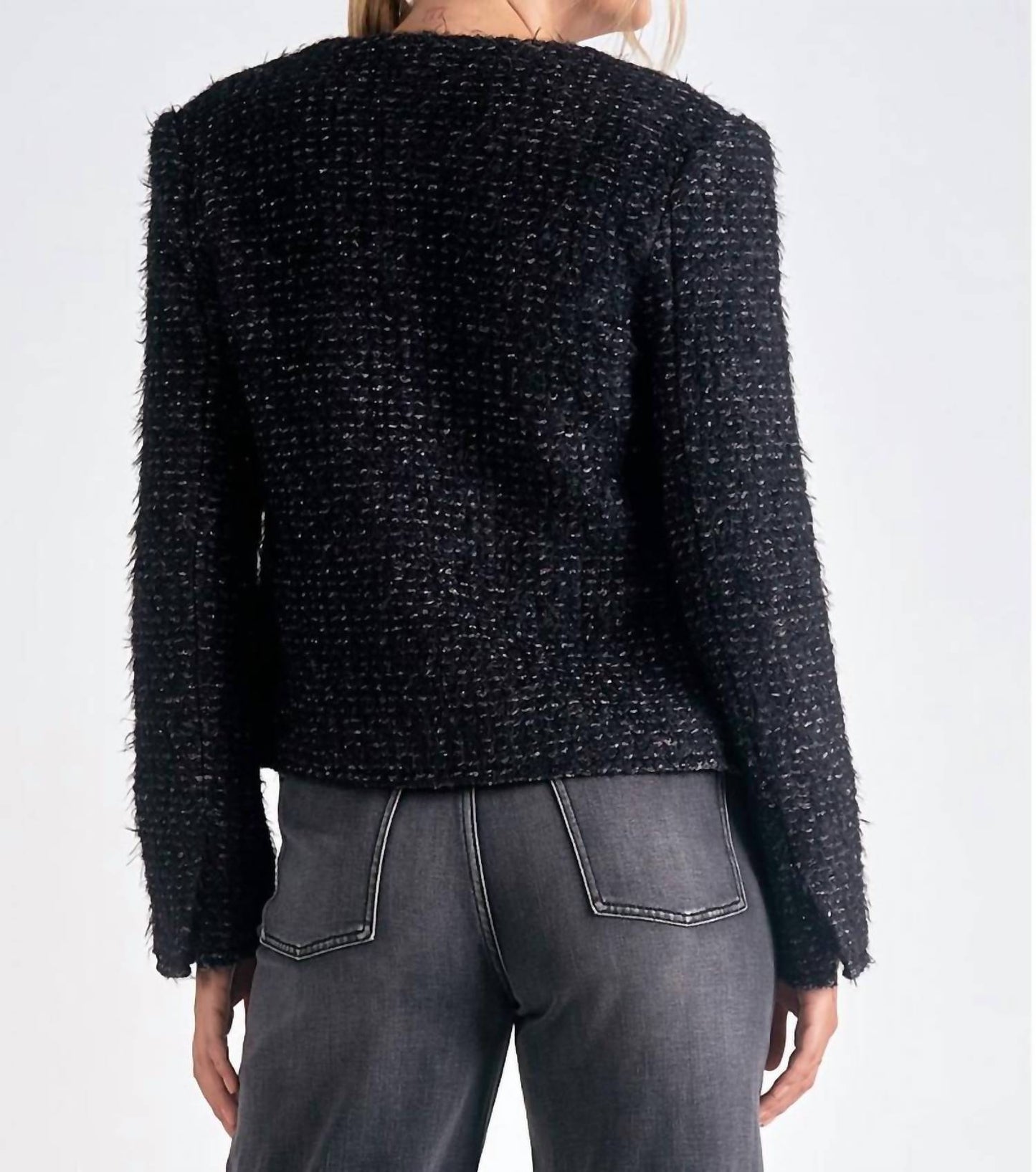 Elan - Tweed Structured Cropped Jacket