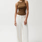 Pistola - Sydney High Rise Linen Bowed Wide Leg Jeans
