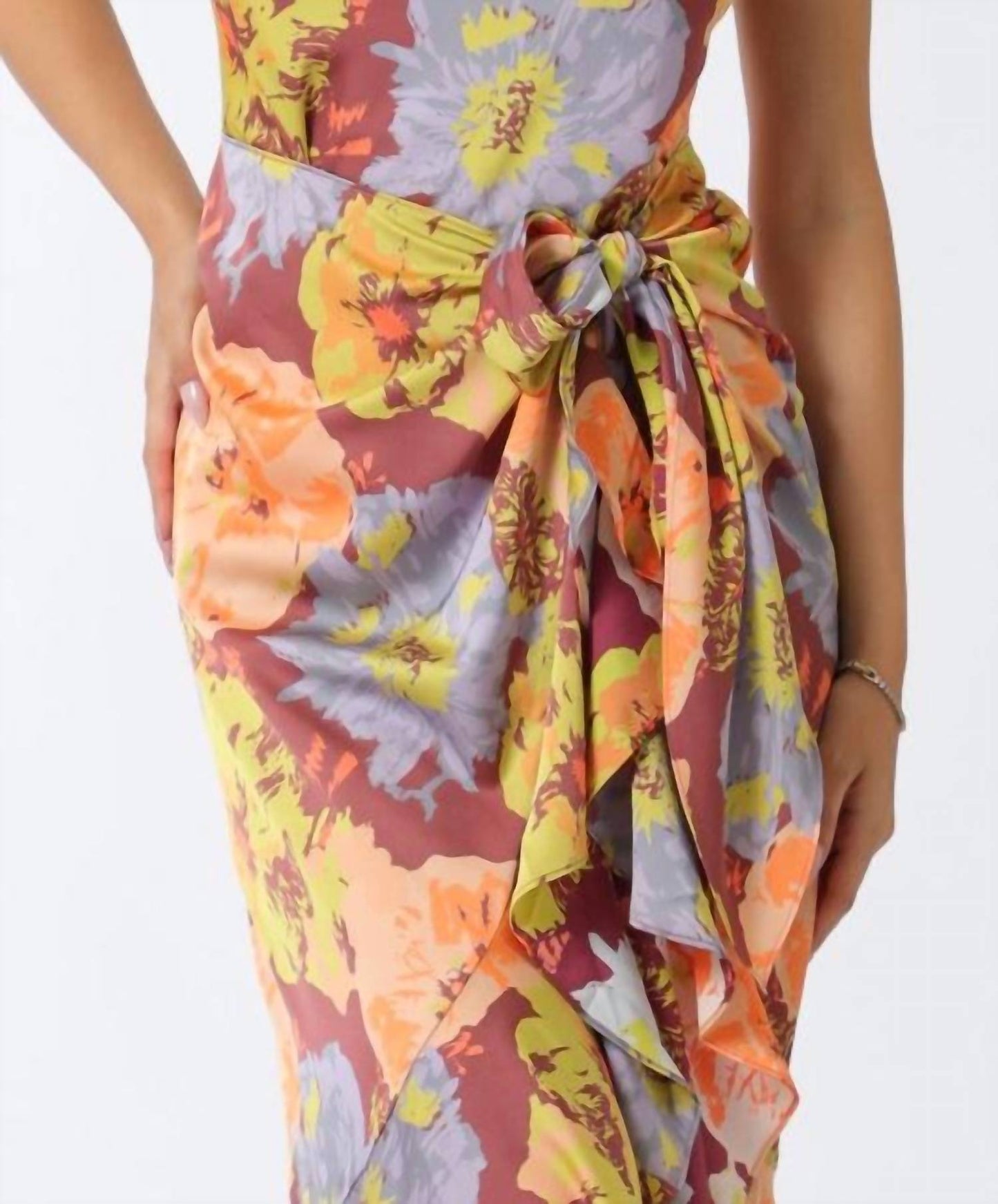 Aakaa - Rebecca Bust Drapping Ruffle Wrap Dress