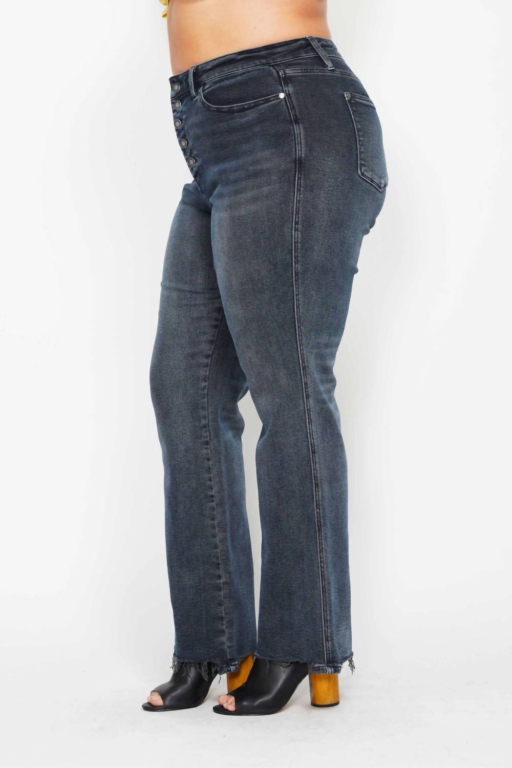 Judy Blue - High Waist Button Fly Straight Denim Jeans