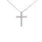 .25ct Diamond Cross Religious Pendant Sterling Silver