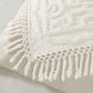 Tufted Cotton Chenille Medallion Fringe Coverlet Mini Set - Off-White