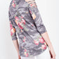 12Pm By Mon Ami - Floral Cold Shoulder 3/4 Sleeve Top