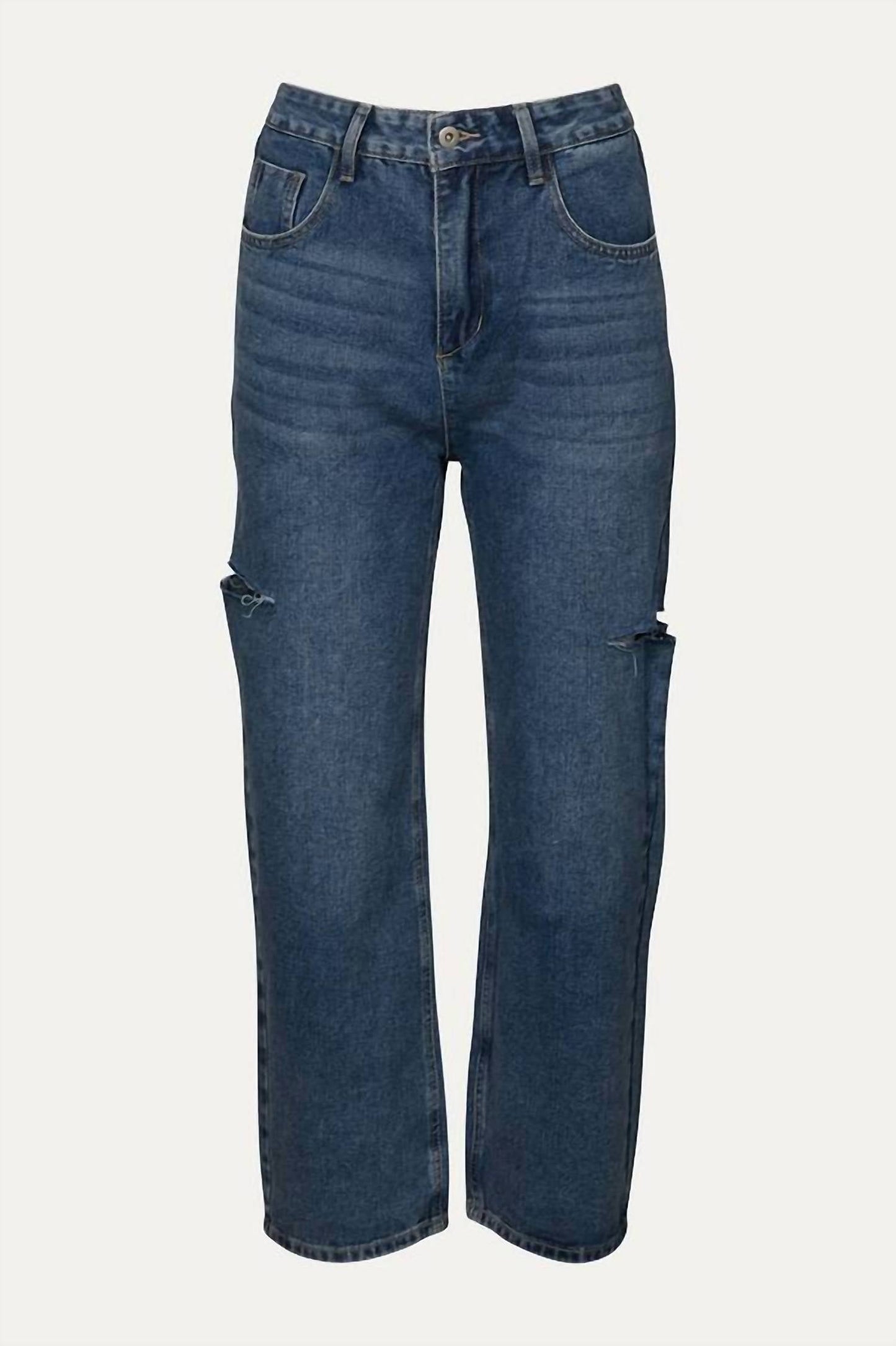 Bijoumontre - THE CUTOUT HIGH-RISE STRAIGHT-LEG JEANS