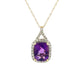 Amethyst Diamond Fashion Pendants 14KT Yellow Gold