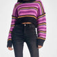 Elan - Striped Cropped Sweater