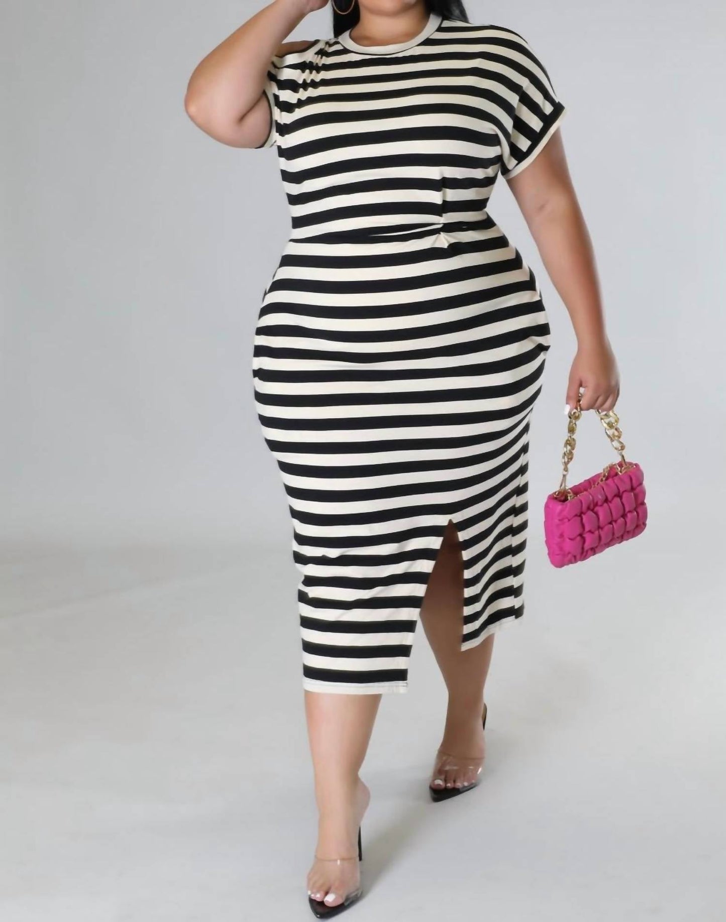 5Besties - Stripe Dress - Plus