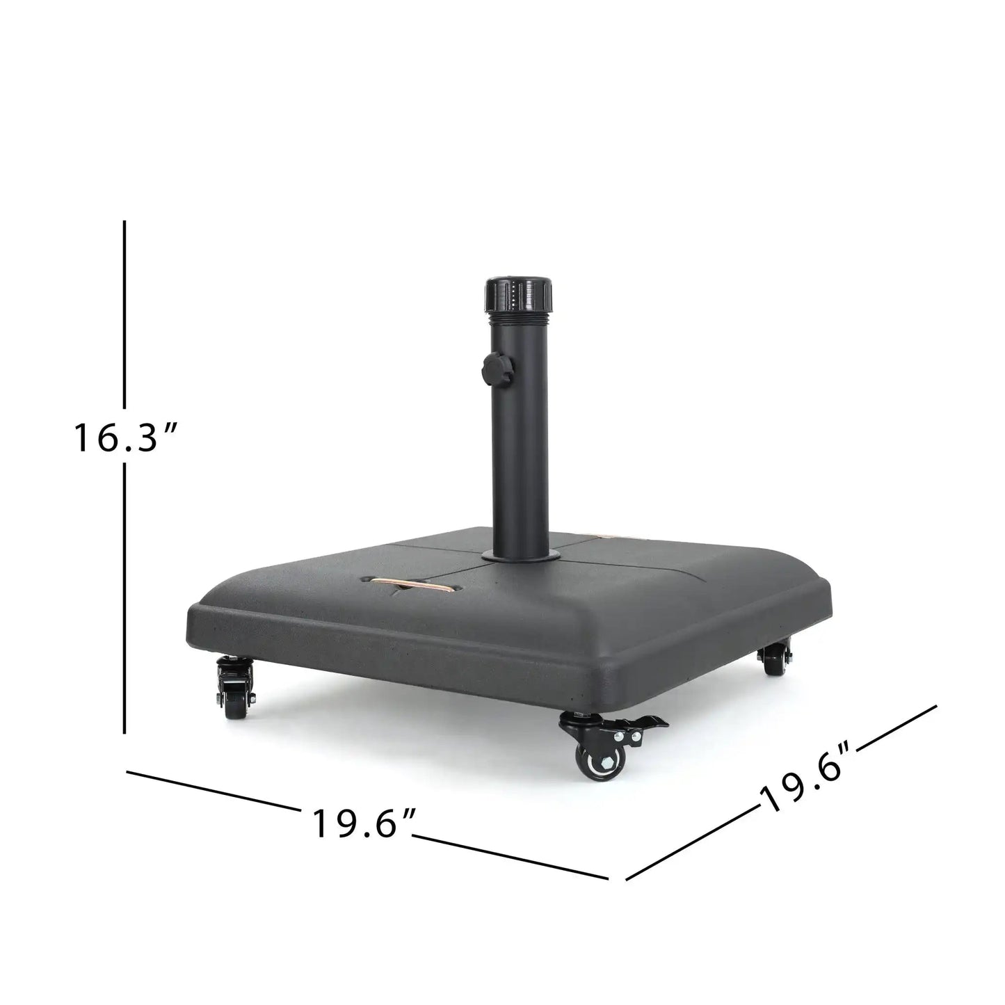 Wheelie Stylish Square Umbrella Base with Stainless Steel Handle