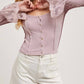 Bluivy - Lace Trim Square Neck Knit Top
