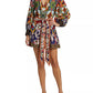 Alice + Olivia - Sadie Printed Self-belt Minidress