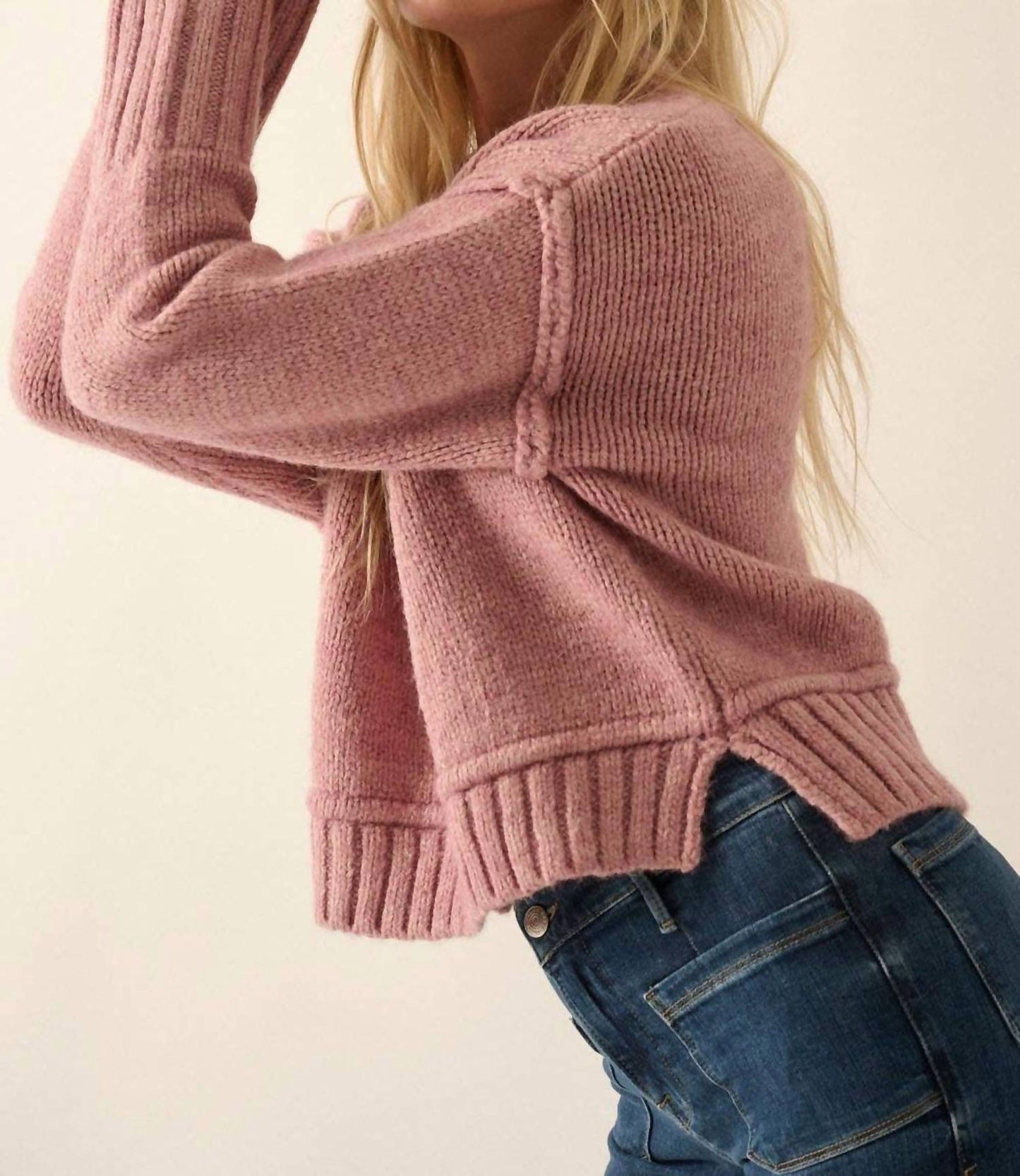 Promesa - Vana Exposed Seam Long Sleeve Sweater