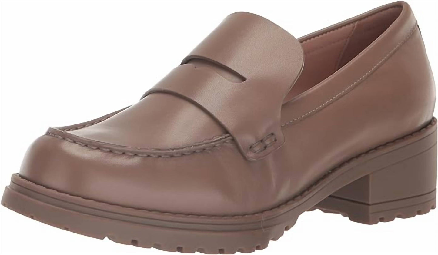 Cole Haan - महिलाओं के लिए केमिया राउंडेड टो स्लिप ऑन ब्लॉक हील्ड लोफर्स
