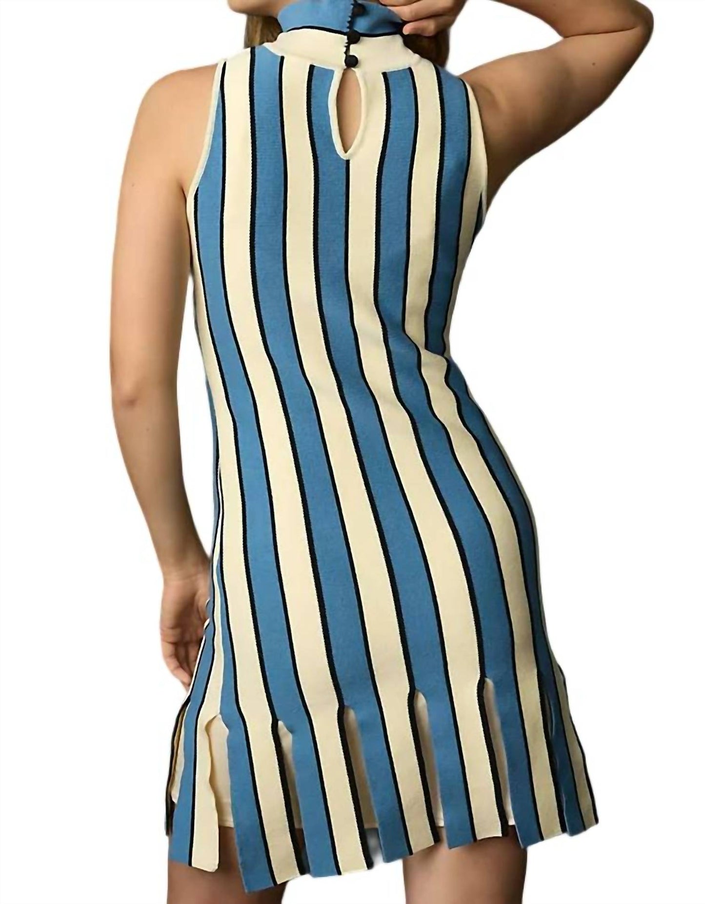 Eva Franco - Mock-Neck Sleeveless Mini Dress