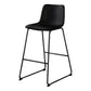 Bar Height Office Chair with Curved Backrest and Leather-Look Upholstery