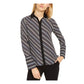 anne-klein-womens-black-striped-long-sleeve-collared-top-size-xs