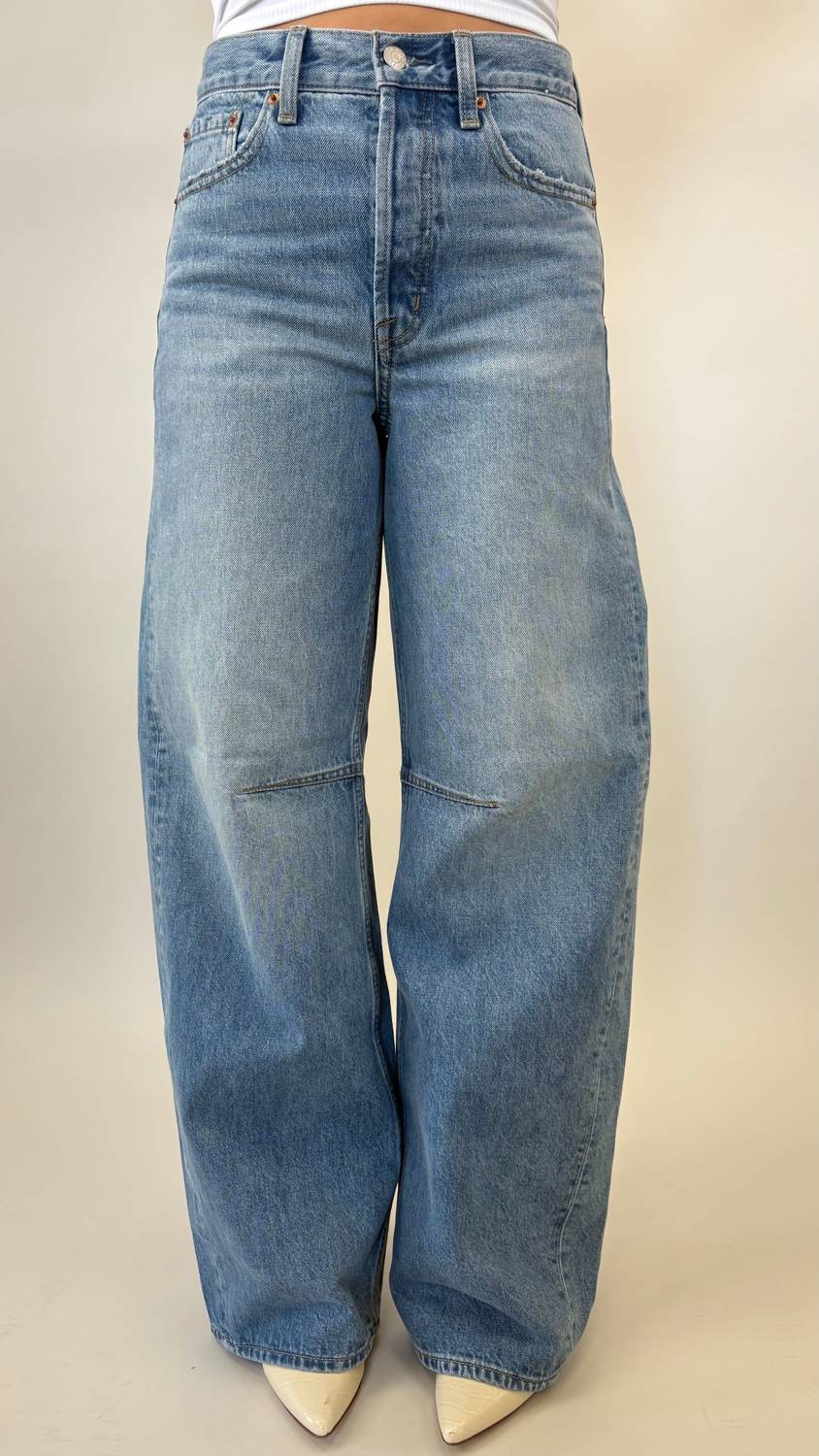 Pistola - Sydney High Rise Bowed Wide Jeans