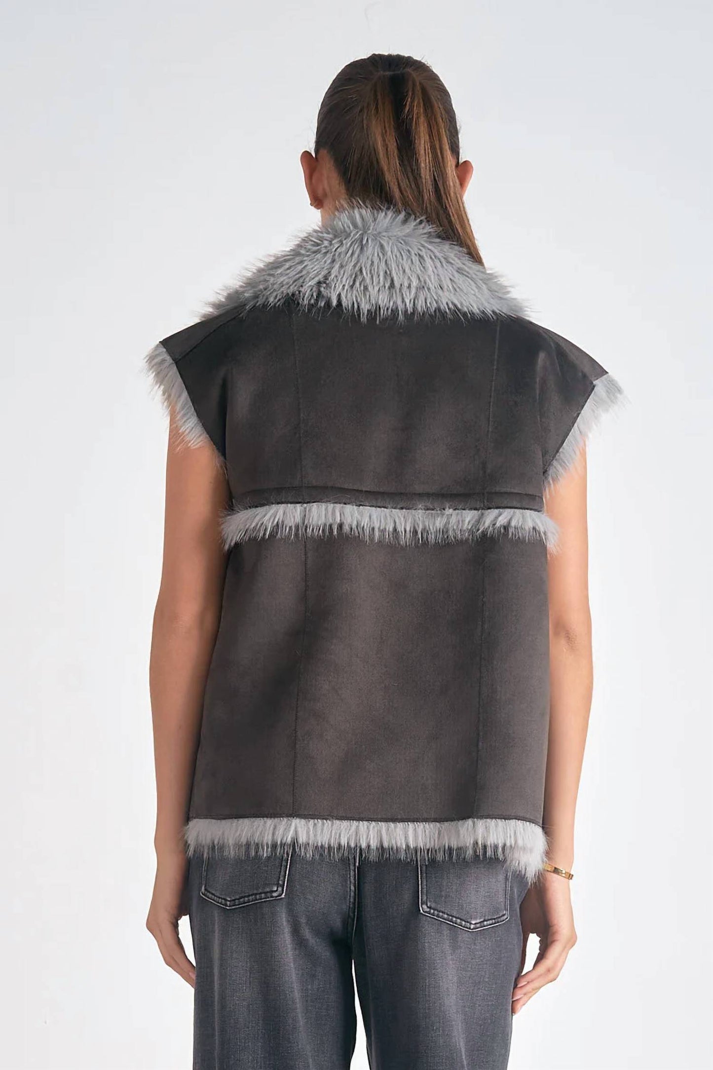 Elan - Eloise Faux Fur Long Vest
