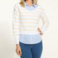 Fdj - Long Sleeve Mix Media Sweater