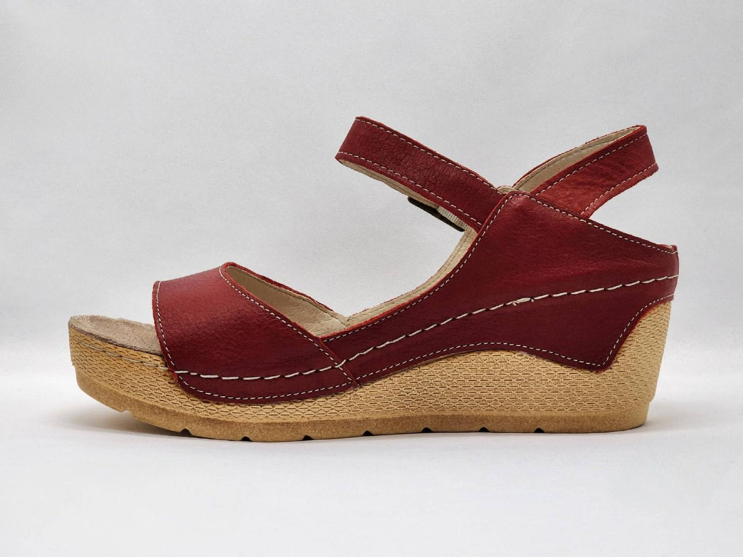 Kcr Group - Women's Wedge Leather Sandal