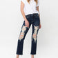Judy Blue - Mid Rise Heavy Destroyed Straight Jean
