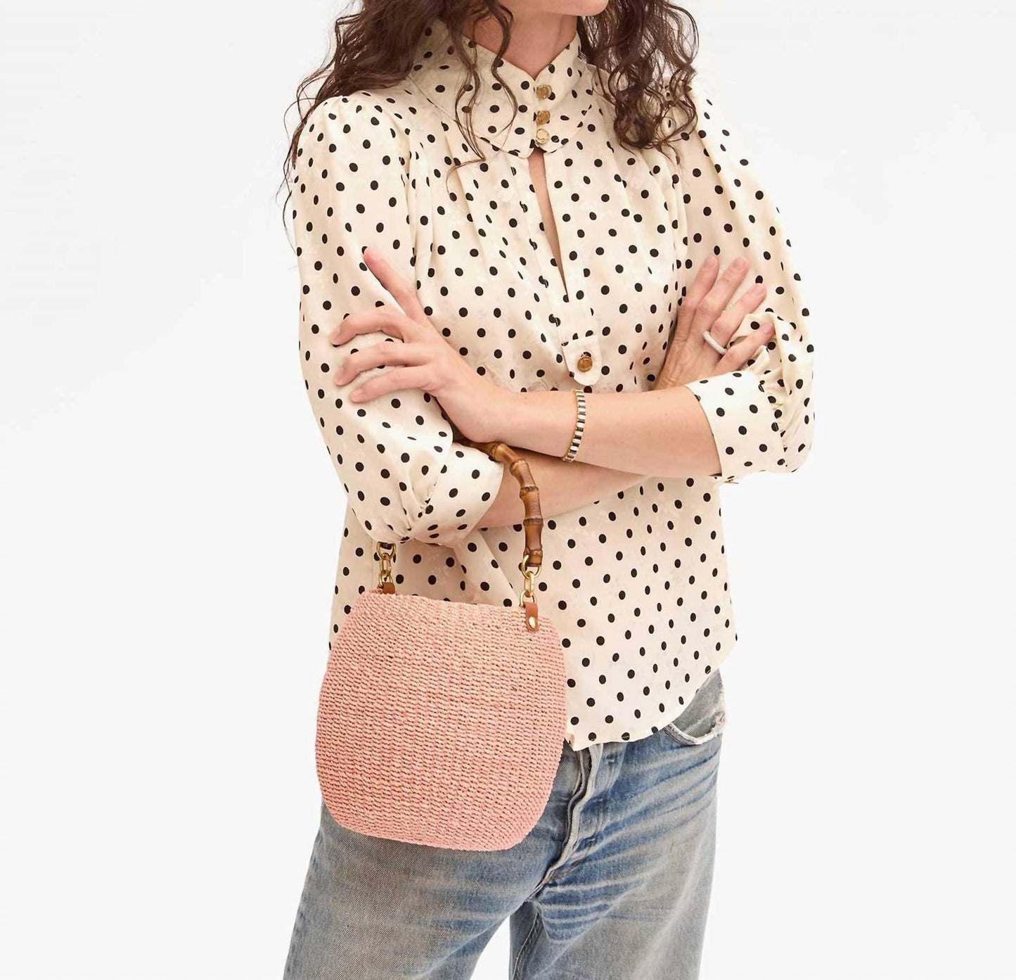 Clare V. - Women's Pot De Miel Bamboo Handle Basket Bag