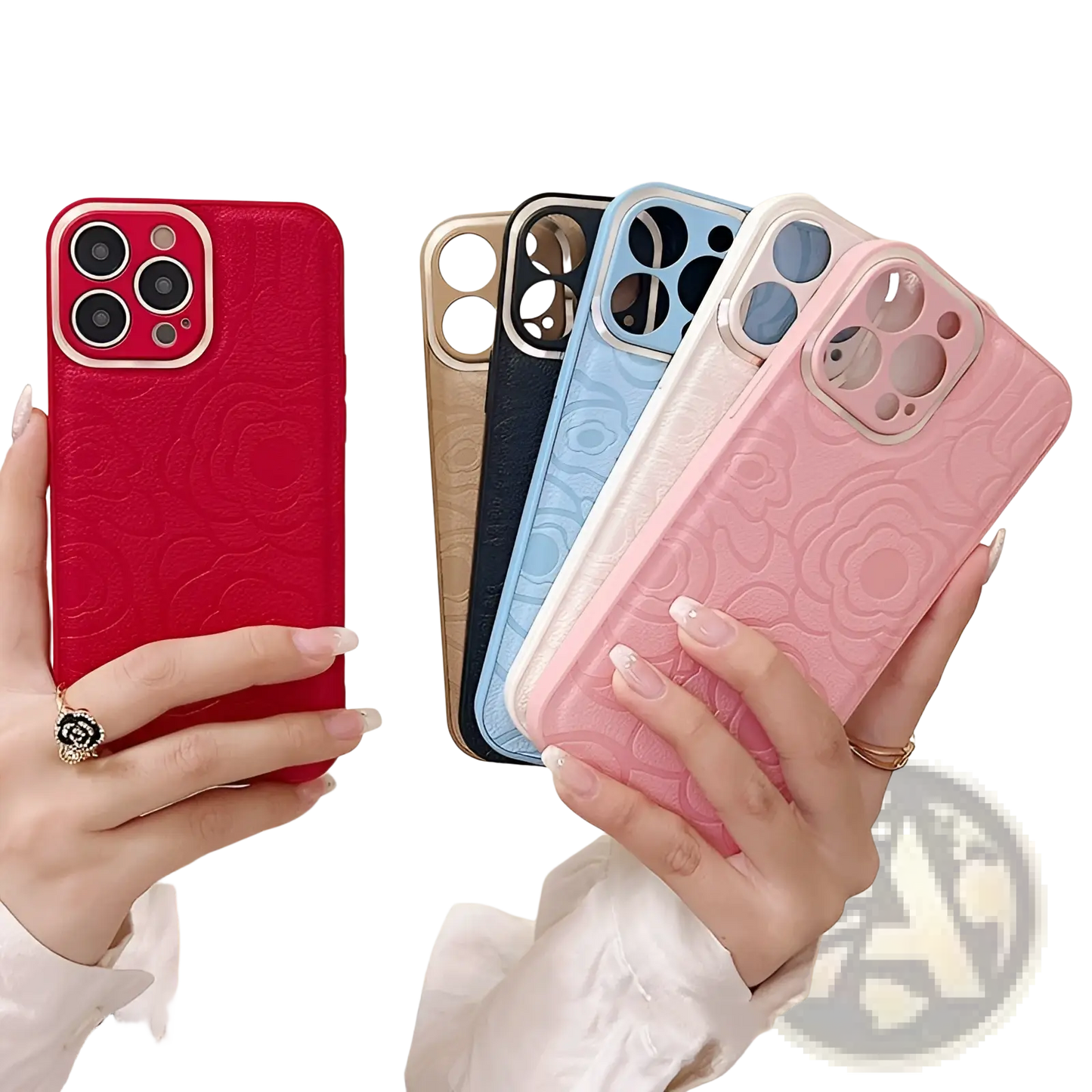 Camellia Leather Phone Case for Iphone 11 to 14