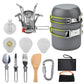 Aluminum Camping Cookware Set with Kettle and Utensils