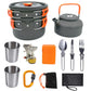 Aluminum Camping Cookware Set with Kettle and Utensils
