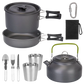 Camping Cookware Set 12pcs Aluminum Pot Pan Kettle