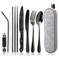 9-piece Stainless Steel Camping Cutlery Set with Travel Case