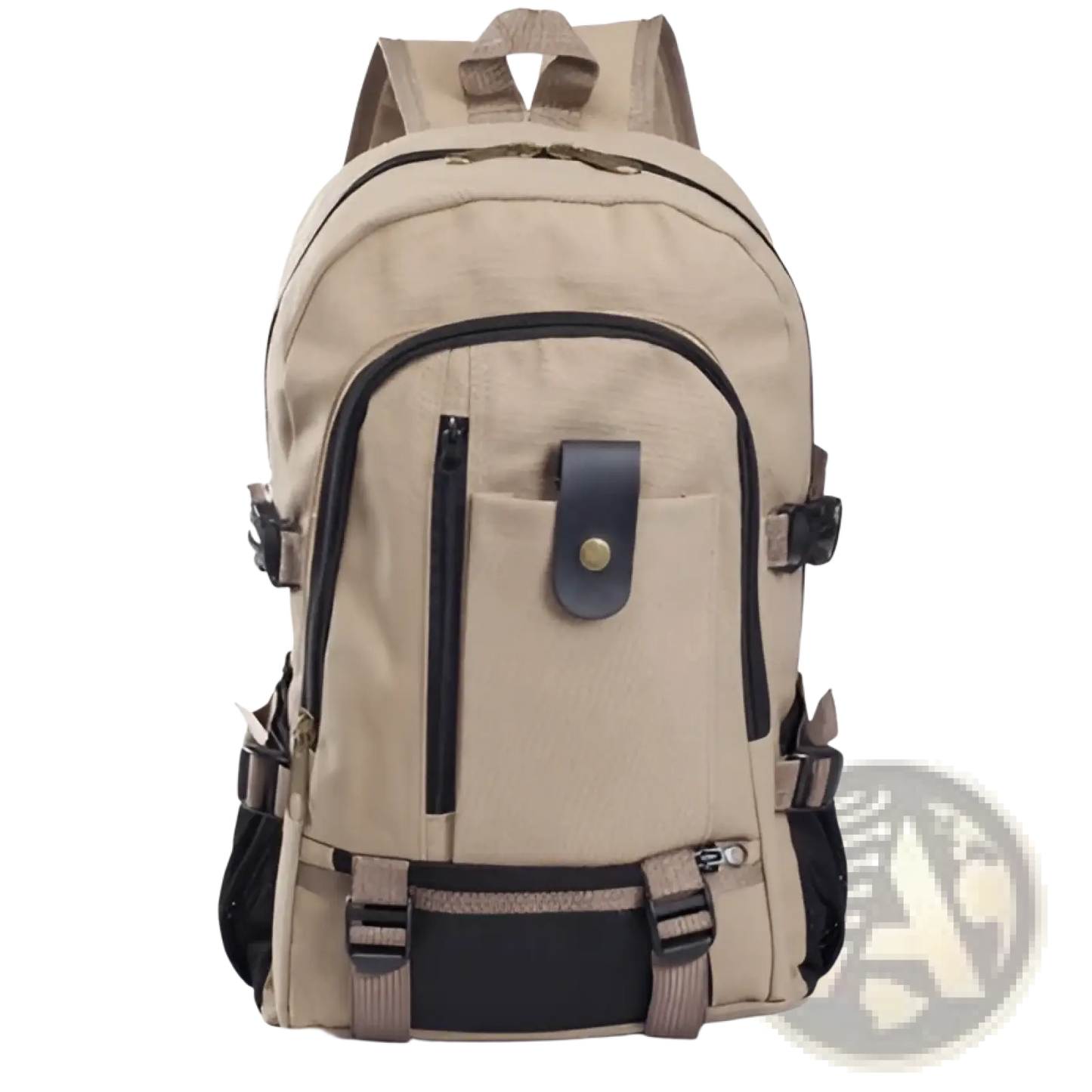 Canvas Backpack Men's Olive Green Student Bag
